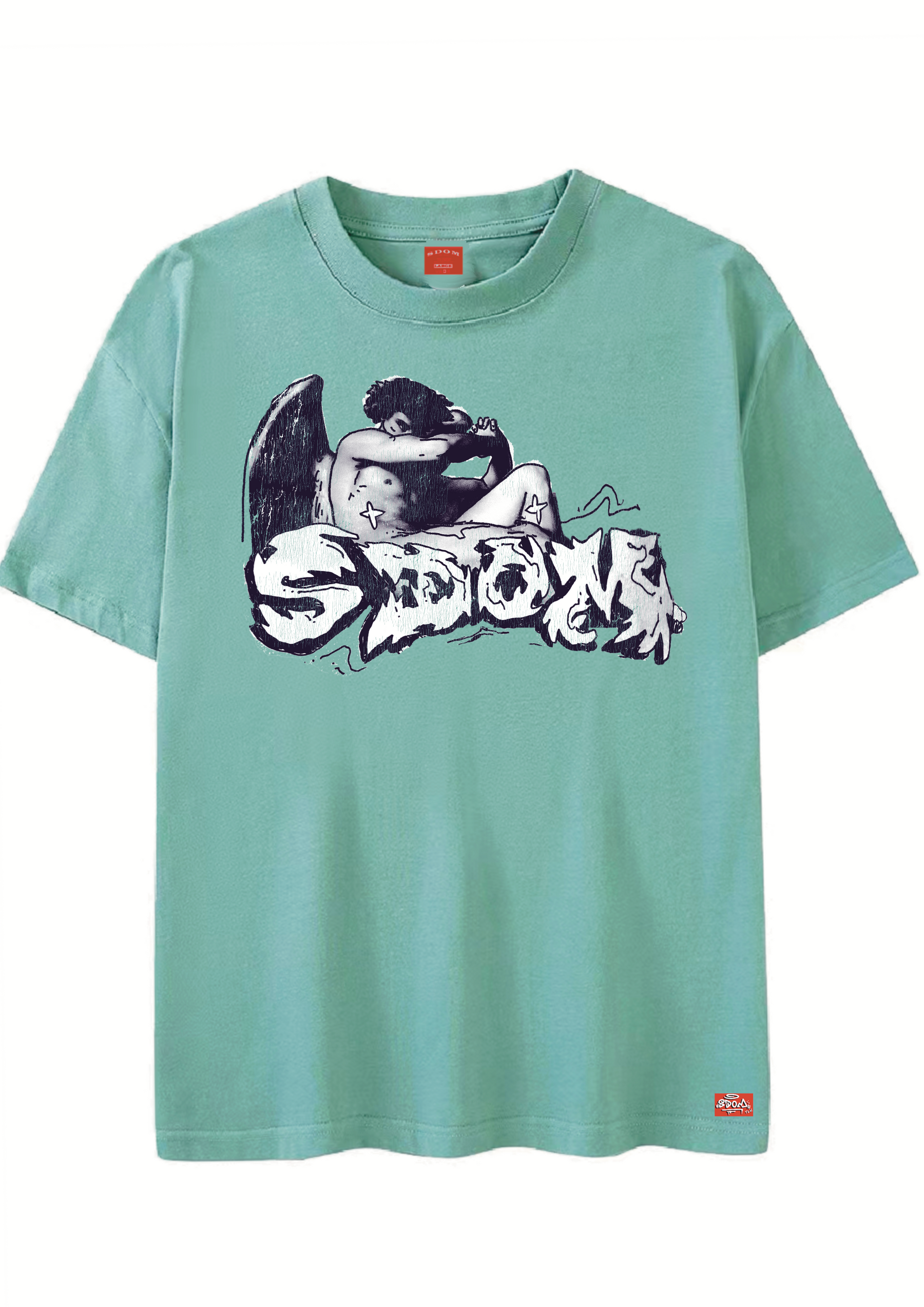 Fallen Angel Tee- Turquoise Washed