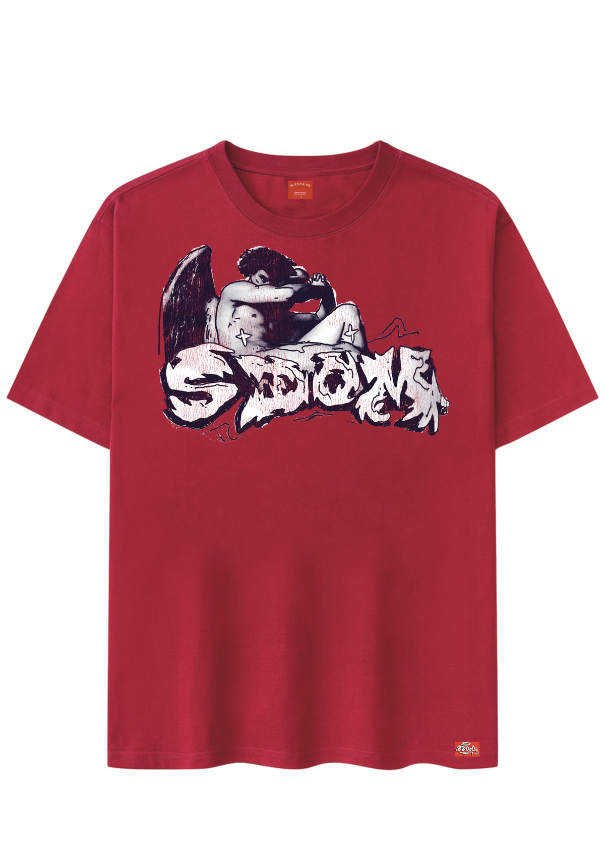 Fallen Angel Tee- Red Washed