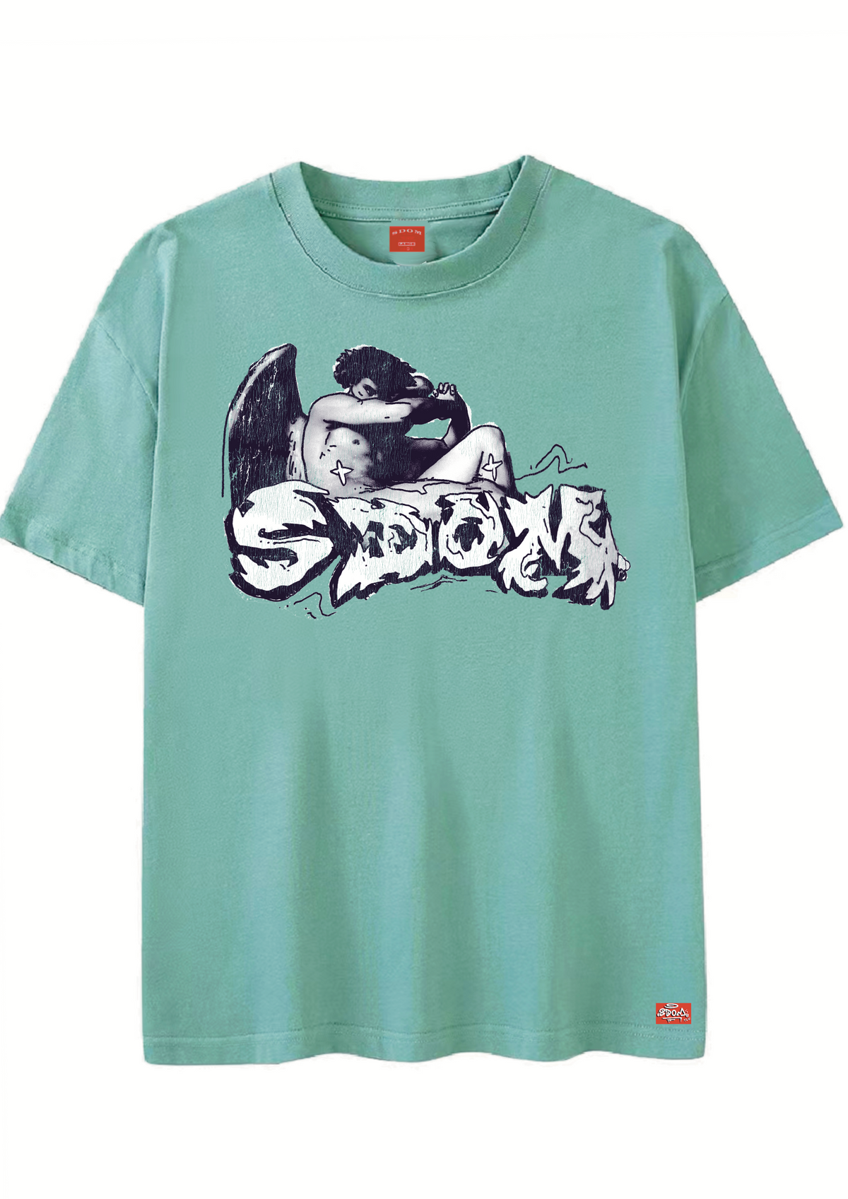 Fallen Angel Tee- Turquoise Washed